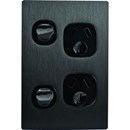 Fusion Double Vertical 10Amp Socket - Black